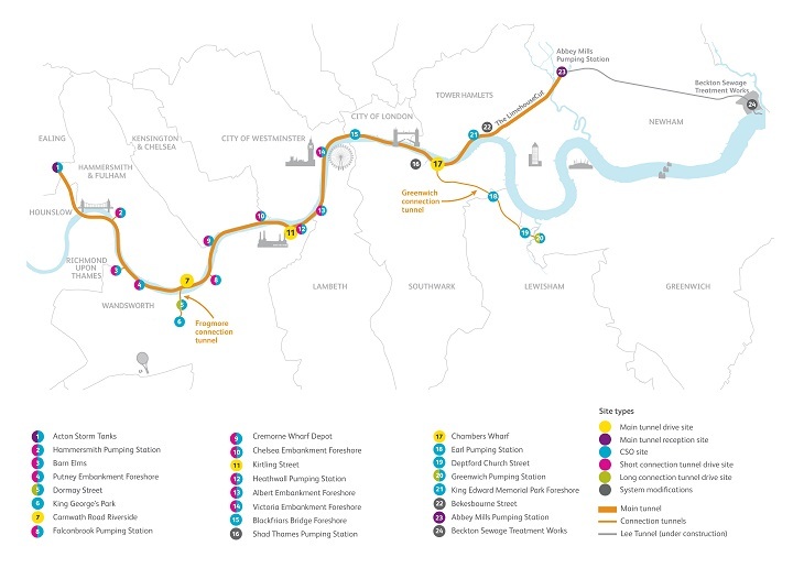 Tideway network scheme map